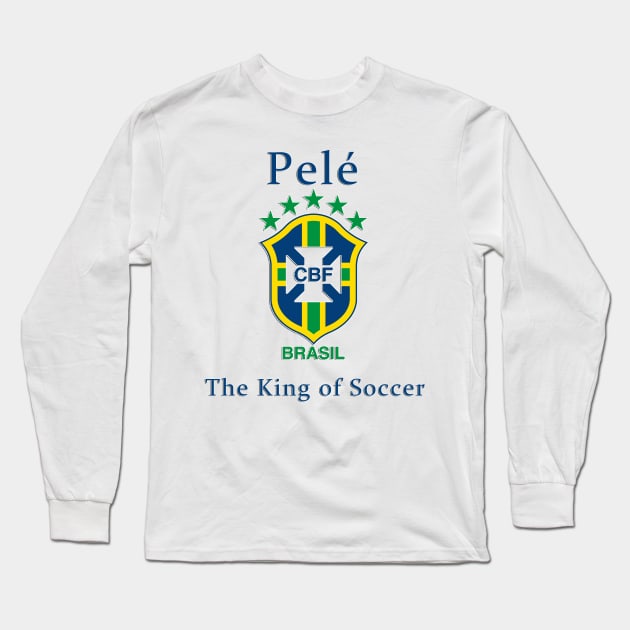 Pele - Best soccer player from brazil Long Sleeve T-Shirt by Estudio3e